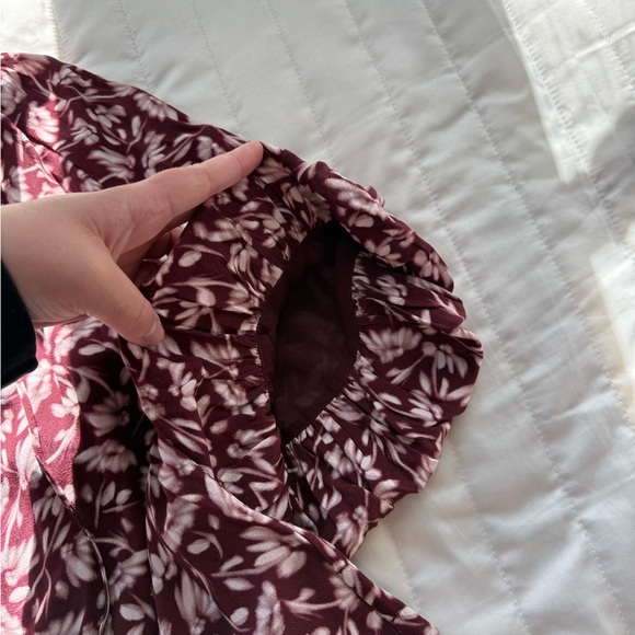 Madewell Burgundy and White Floral Top - Picture 3 of 3